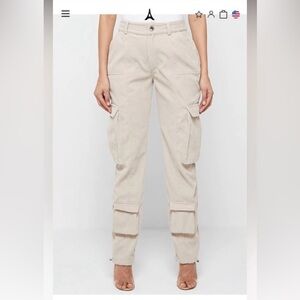 Maniere De Voir - Corduroy Cargo Pants - Beige